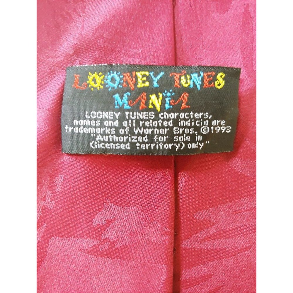 Looney Tunes Mania Tie Porky Tweety Sylvester Bugs Taz and Daffy Pre-Owned - Picture 2 of 4